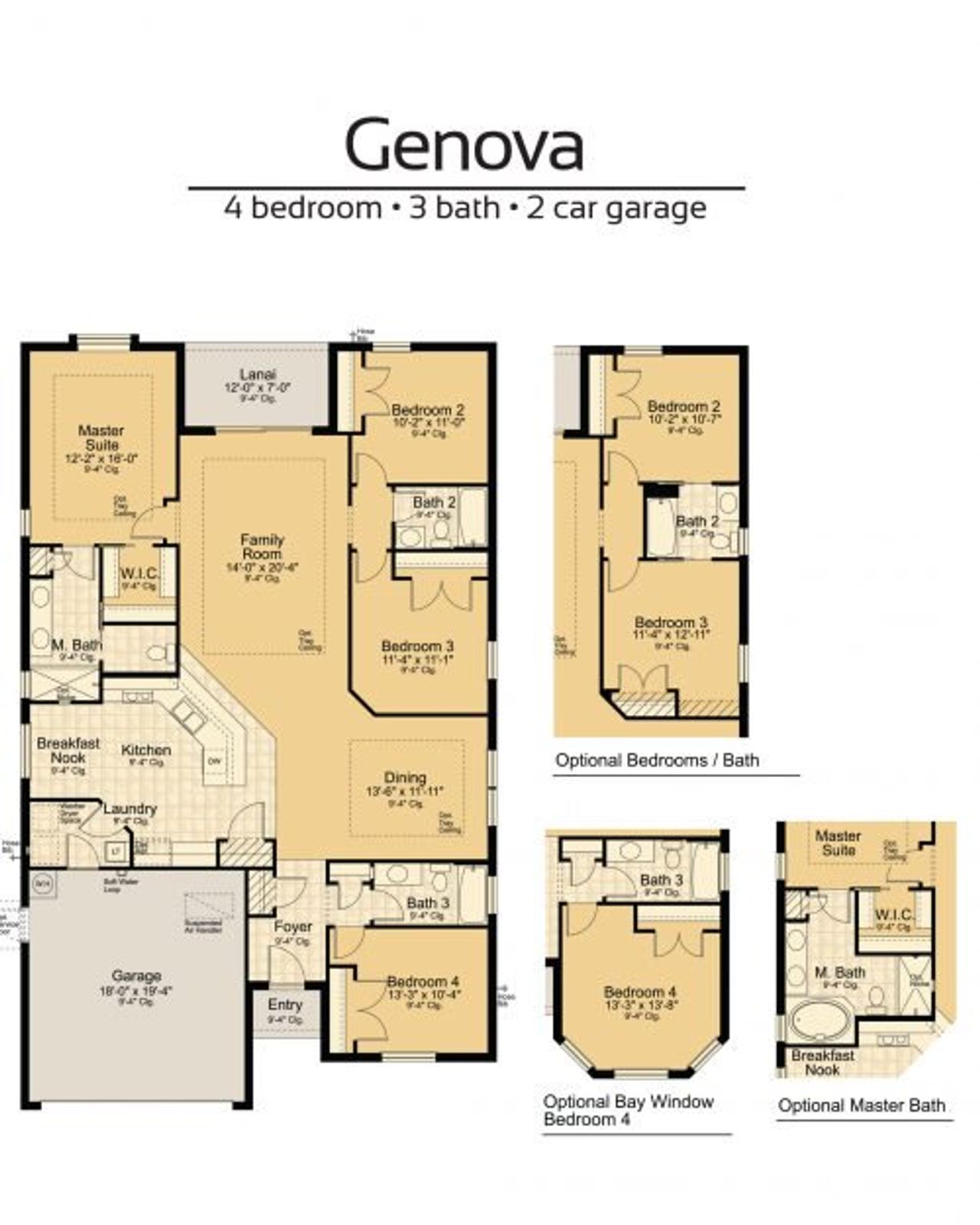 2D floor plan layout for the Genova by Vitale Homes in Royal Highlands, Brooksville, FL (Image 2). 2D floor plan layout for the Genova by Vitale Homes in Royal Highlands, Brooksville, FL (Image 2).