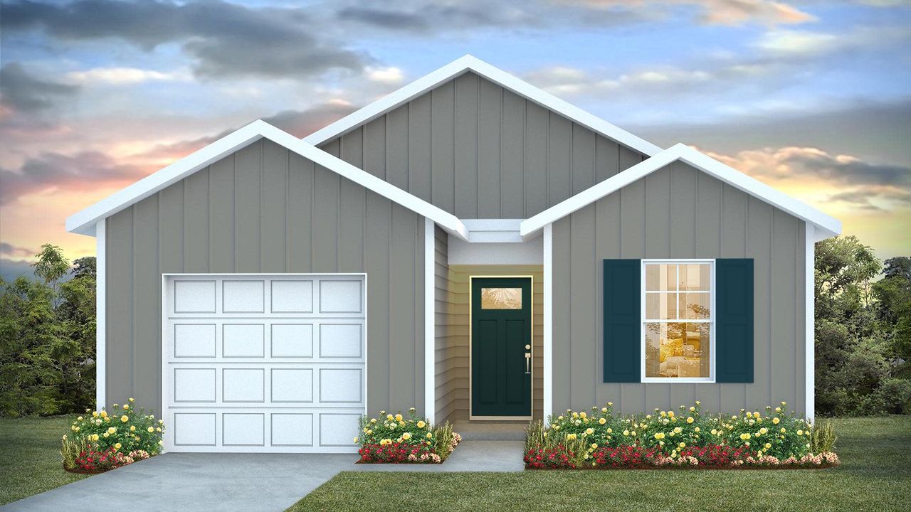 Representative exterior photo of a completed home built from the Greenbriar by D.R. Horton in Hemingway Landing, Conway, SC (Image 2).