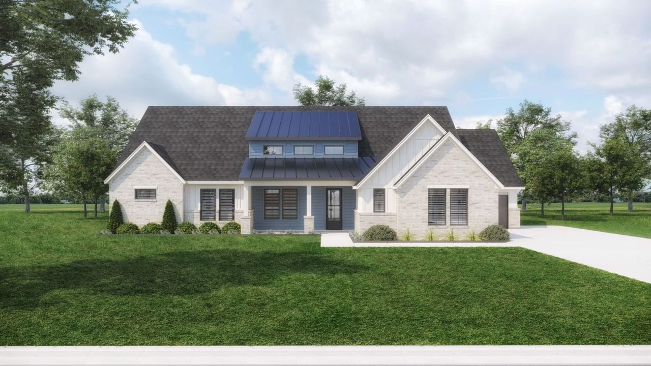 Representative exterior photo of a completed home built from the Elliott by Graham Hart Home Builder in Winding Creek, Keller, TX (Image 2).