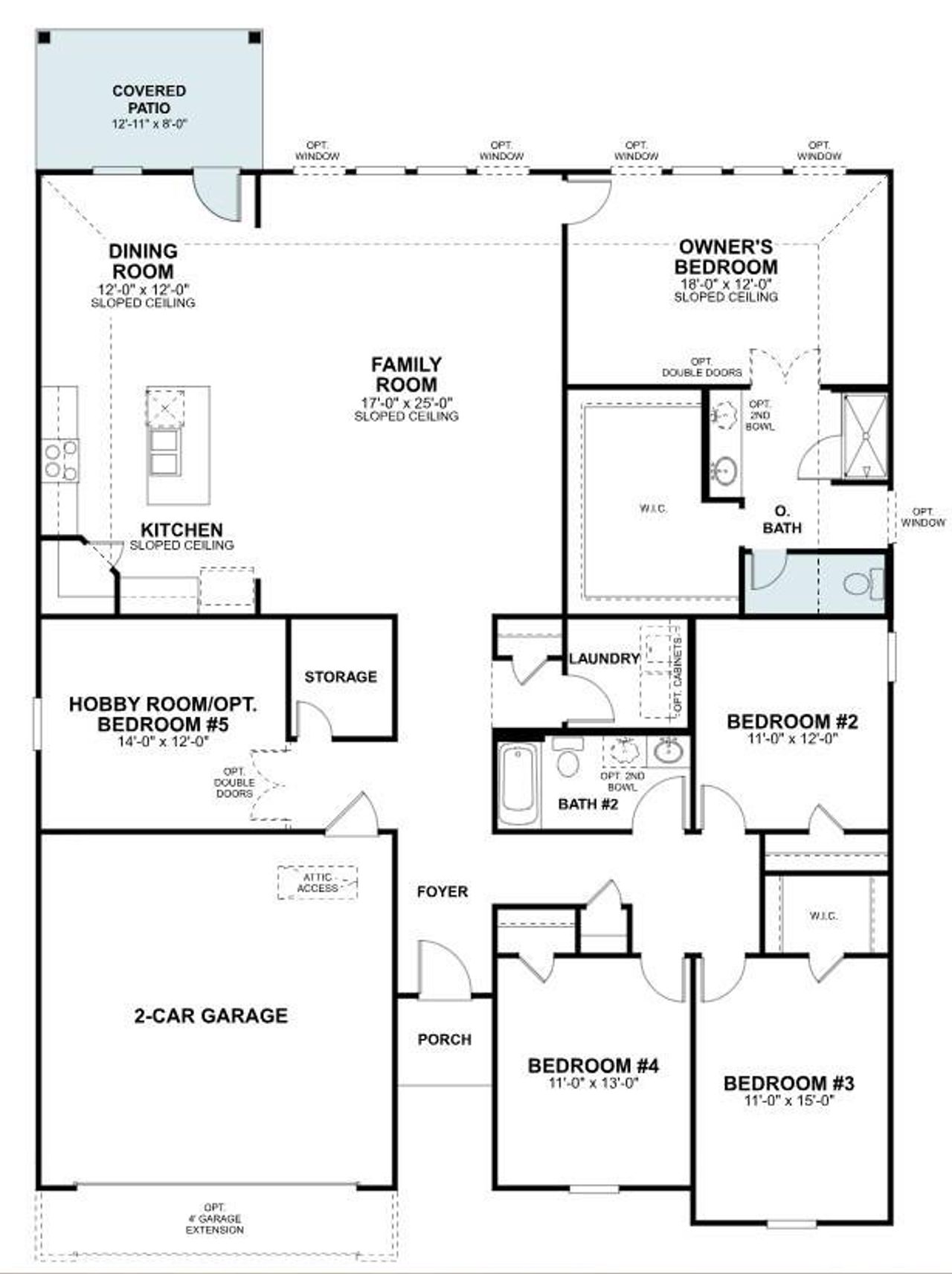 2D floor plan layout of this home in Willow Springs, Buda, TX (Image 2).
