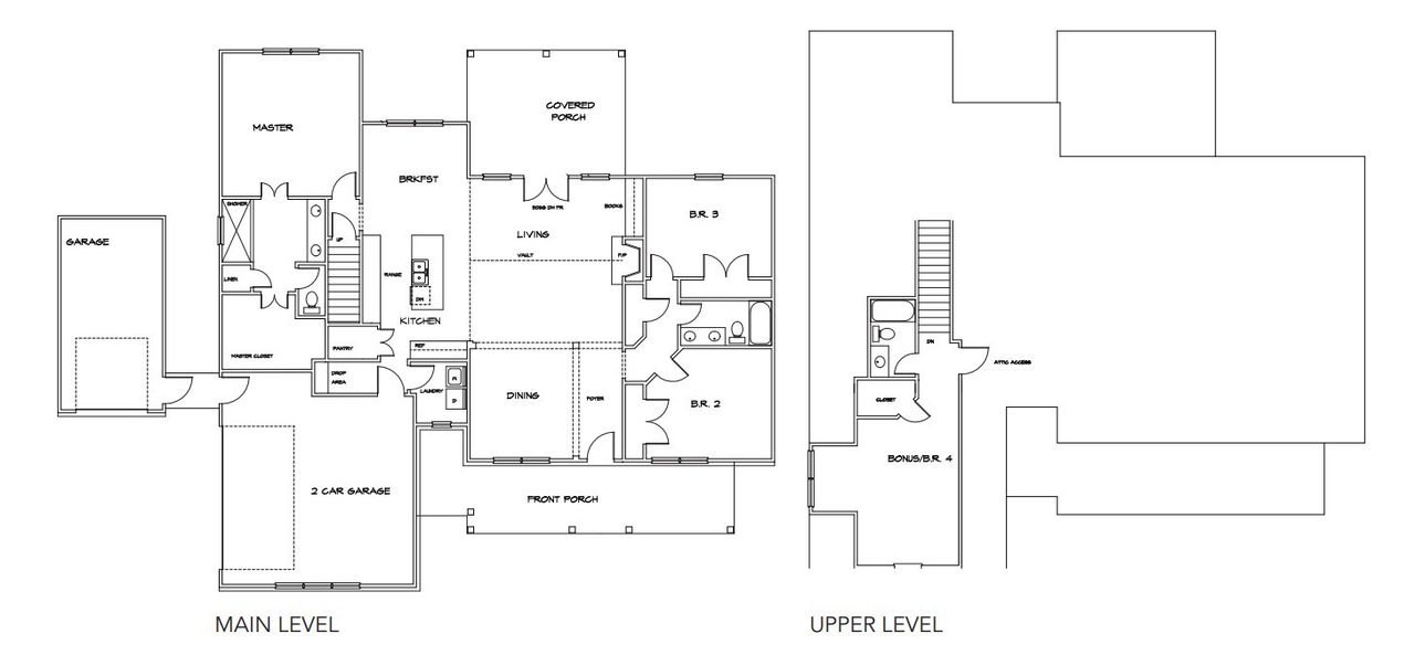 2D floor plan layout for the The Paisley by Labb Homes in River Meadows, Bethlehem, GA (Image 2).