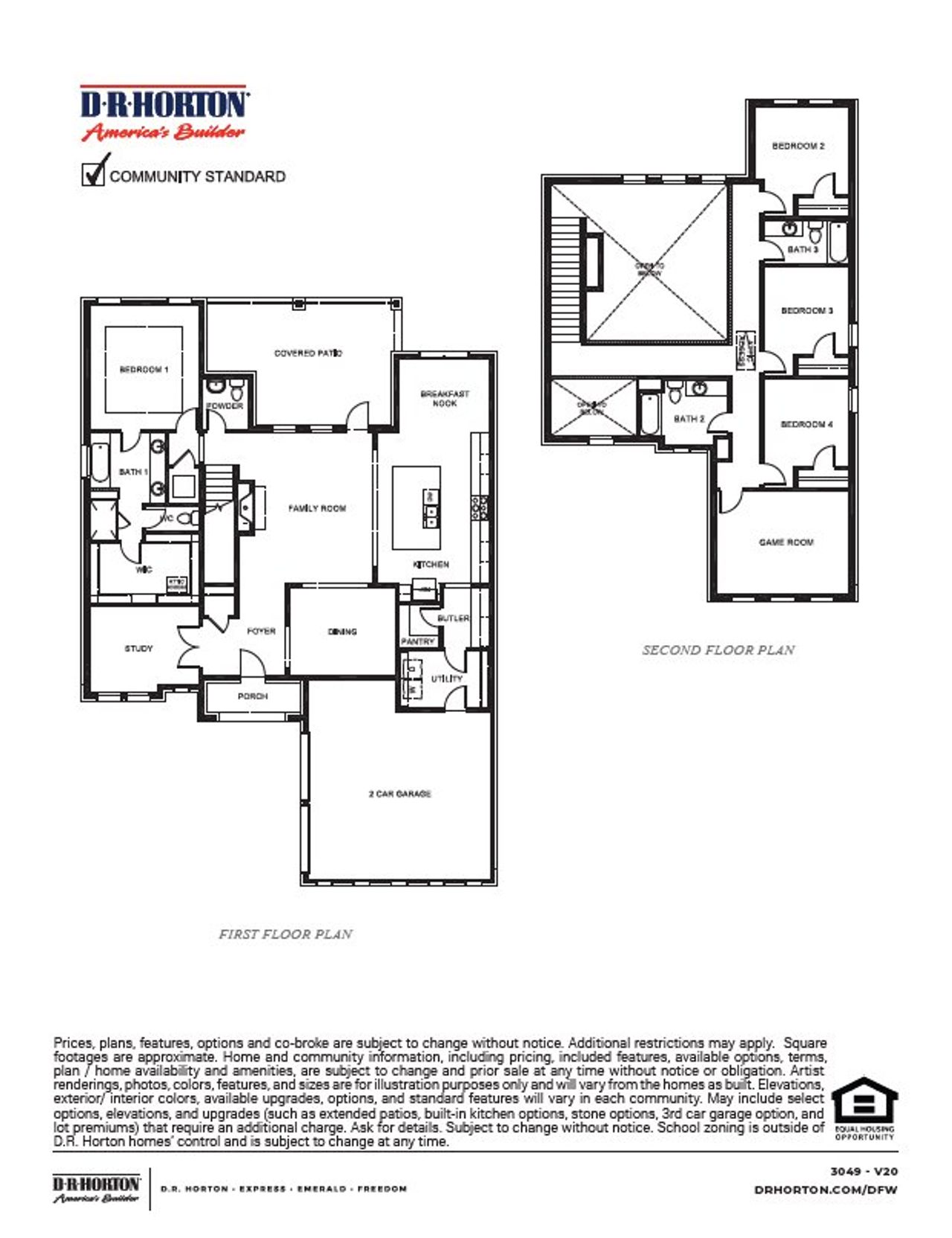 2D floor plan layout of this home in Peachtree Meadows, Rockwall, TX (Image 2). 2D floor plan layout of this home in Peachtree Meadows, Rockwall, TX (Image 2).