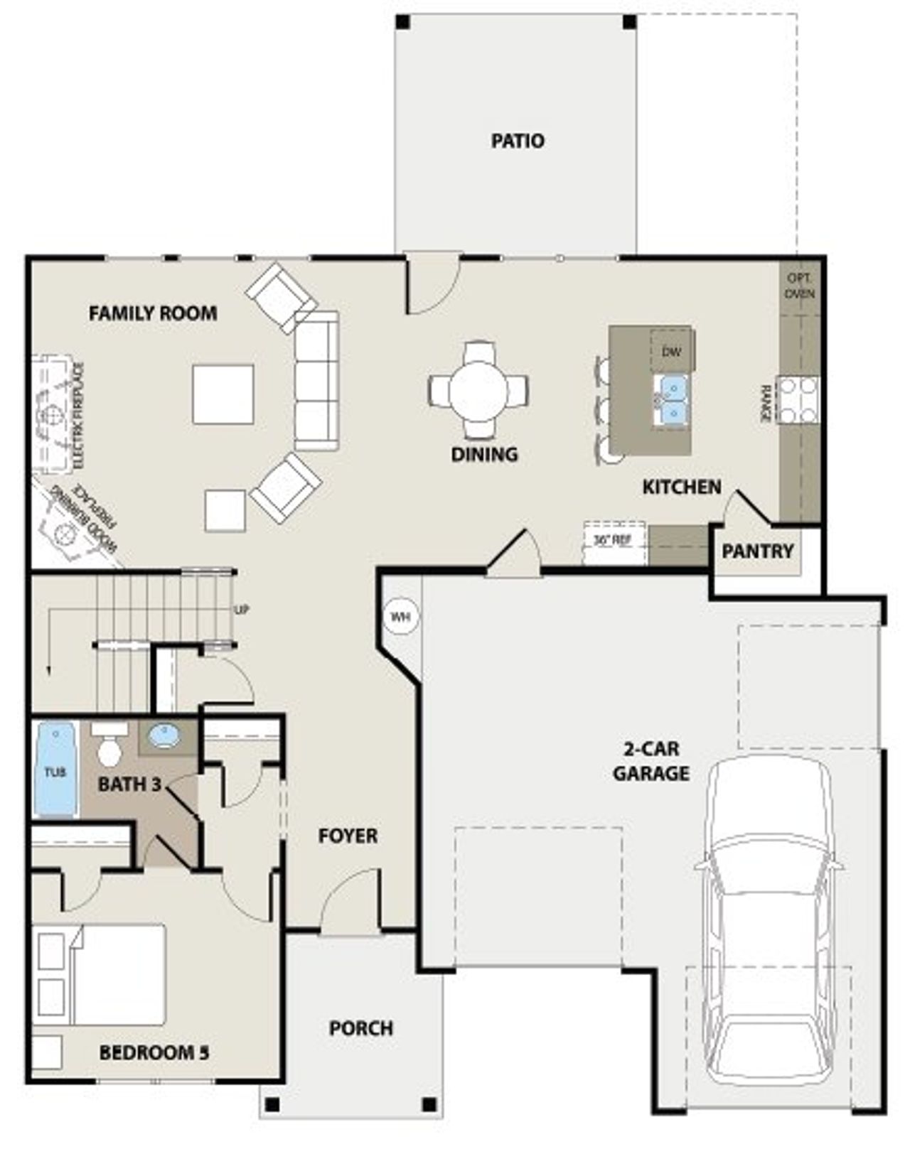2D floor plan layout for the Auburn Tandem by Peachtree Building Group in Chimney Oaks Overlook, Homer, GA (Image 2).