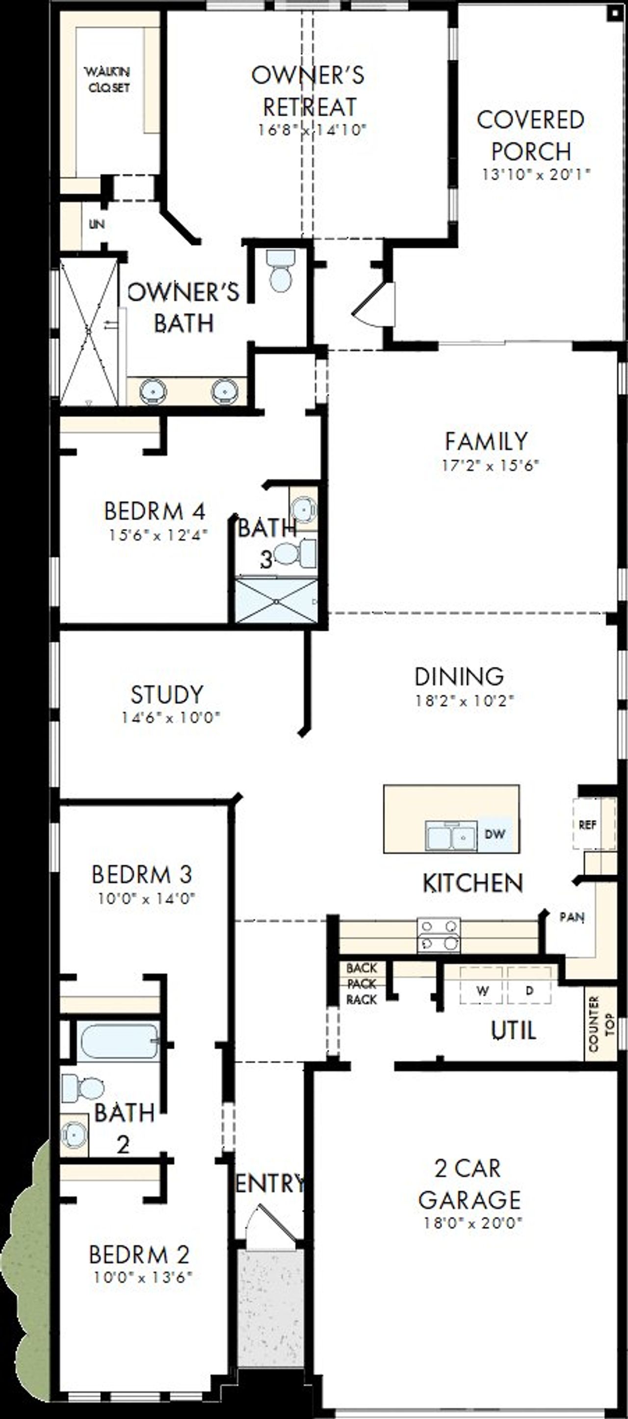 2D floor plan layout of this home in Elyson - Reserve Collection, Katy, TX (Image 2).