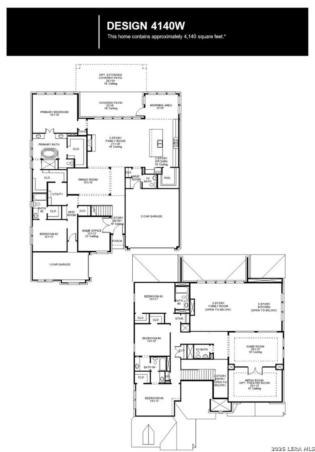 2D floor plan layout of this home in The Dominion, San Antonio, TX (Image 2).