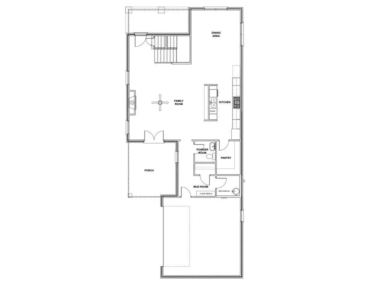 2D floor plan layout for the The Spring Hollow by Bassett Signature Homes in Rose Harbor, Flowery Branch, GA (Image 2).