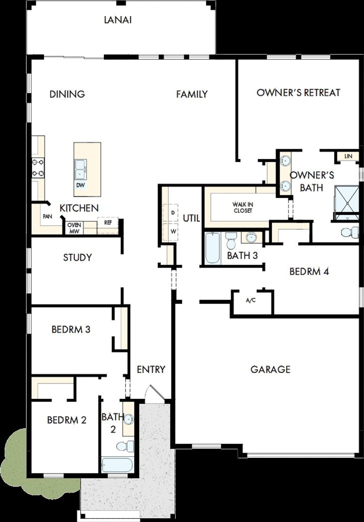 2D floor plan layout of this home in Coasterra, Palmetto, FL (Image 2).