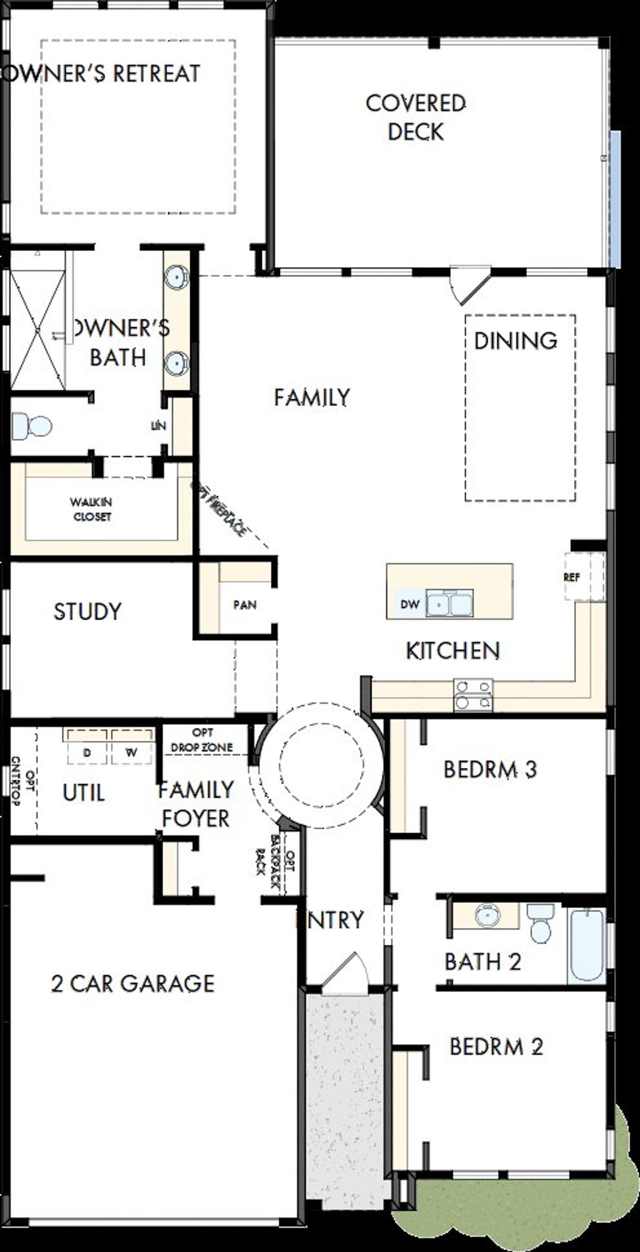 2D floor plan layout of this home in Crescent Pointe at Great Sky, Canton, GA (Image 2).