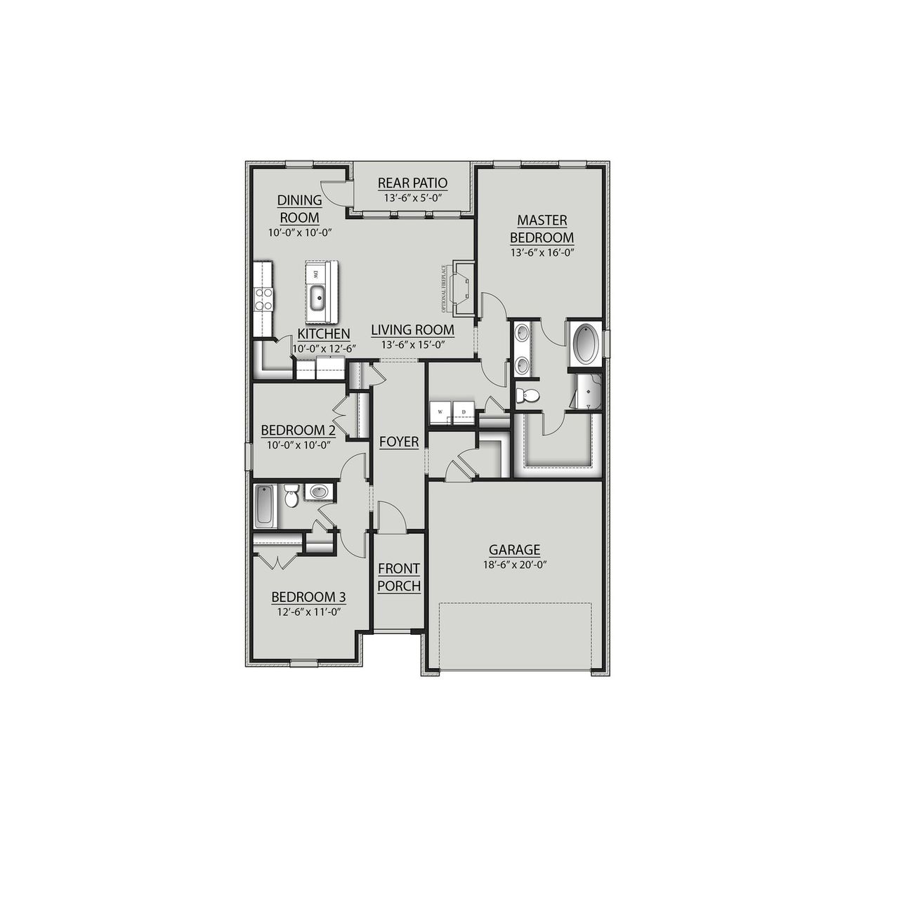 2D floor plan layout for the Cornel IV G by DSLD Homes in Twin Lakes, Portland, TN (Image 2).