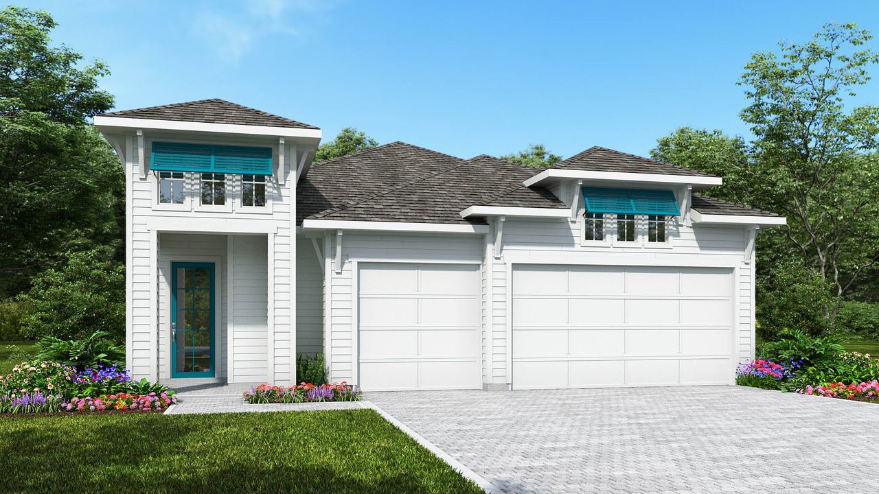 Representative exterior photo of a completed home built from the 2262J by Perry Homes in Hyland Trail, Green Cove Springs, FL (Image 2).