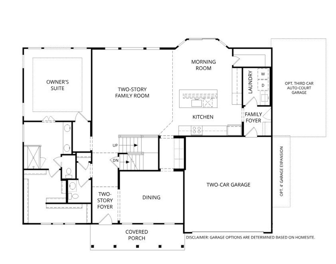 2D floor plan layout for the Leland by Fischer Homes in Veranda Manor, Kennesaw, GA (Image 2).