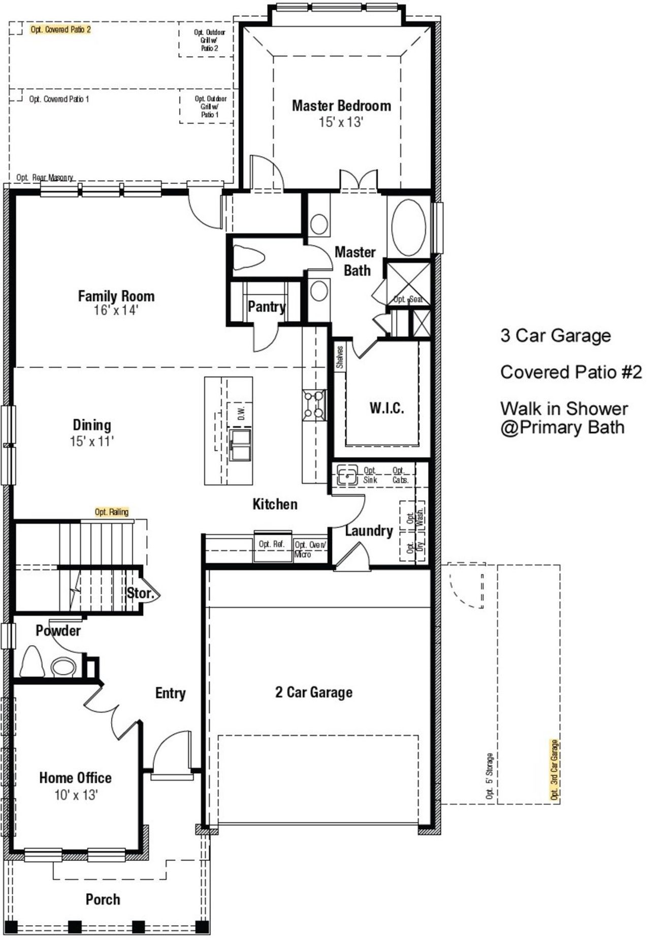 2D floor plan layout of this home in The Crossvine, Schertz, TX (Image 2).