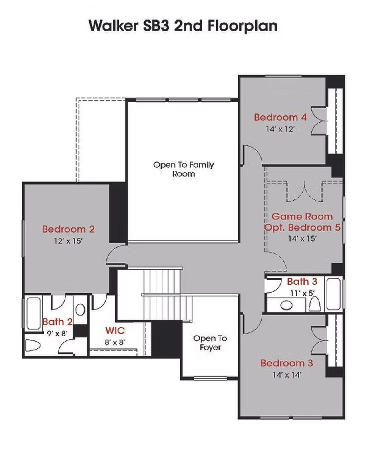 2D floor plan layout of this home in Rose Hill Estates, Willis, TX (Image 2).