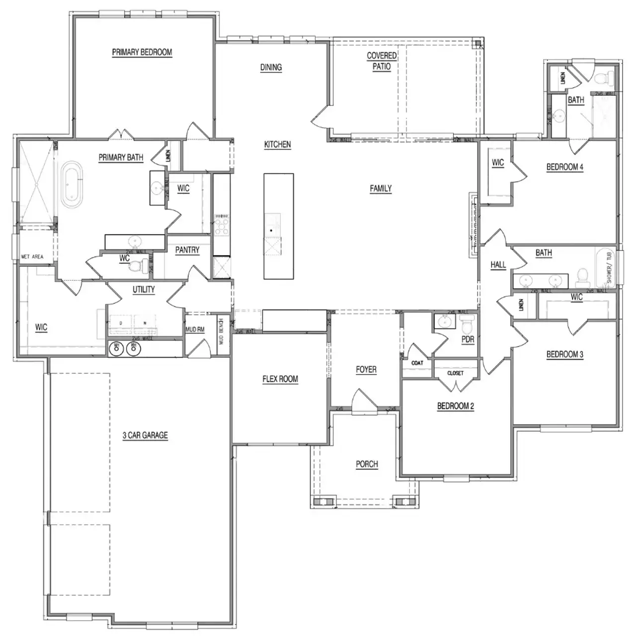 2D floor plan layout of this home in Coppenger Place, Godley, TX (Image 2).