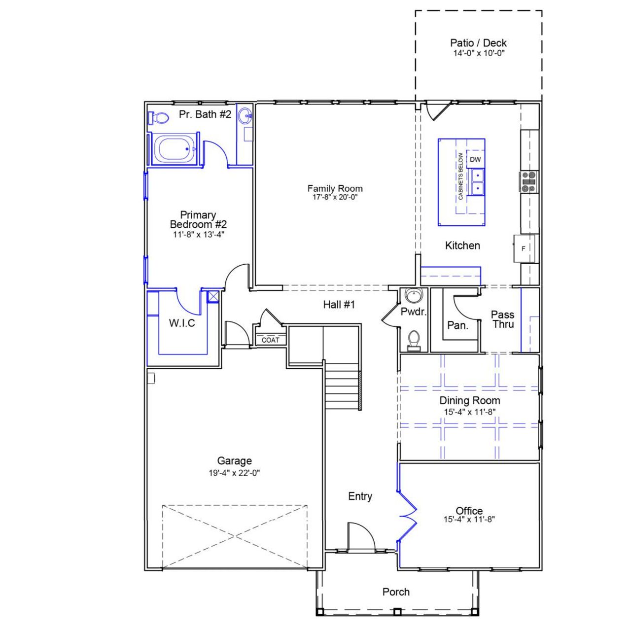 2D floor plan layout of this home in Pebble Branch, Chapin, SC (Image 2).
