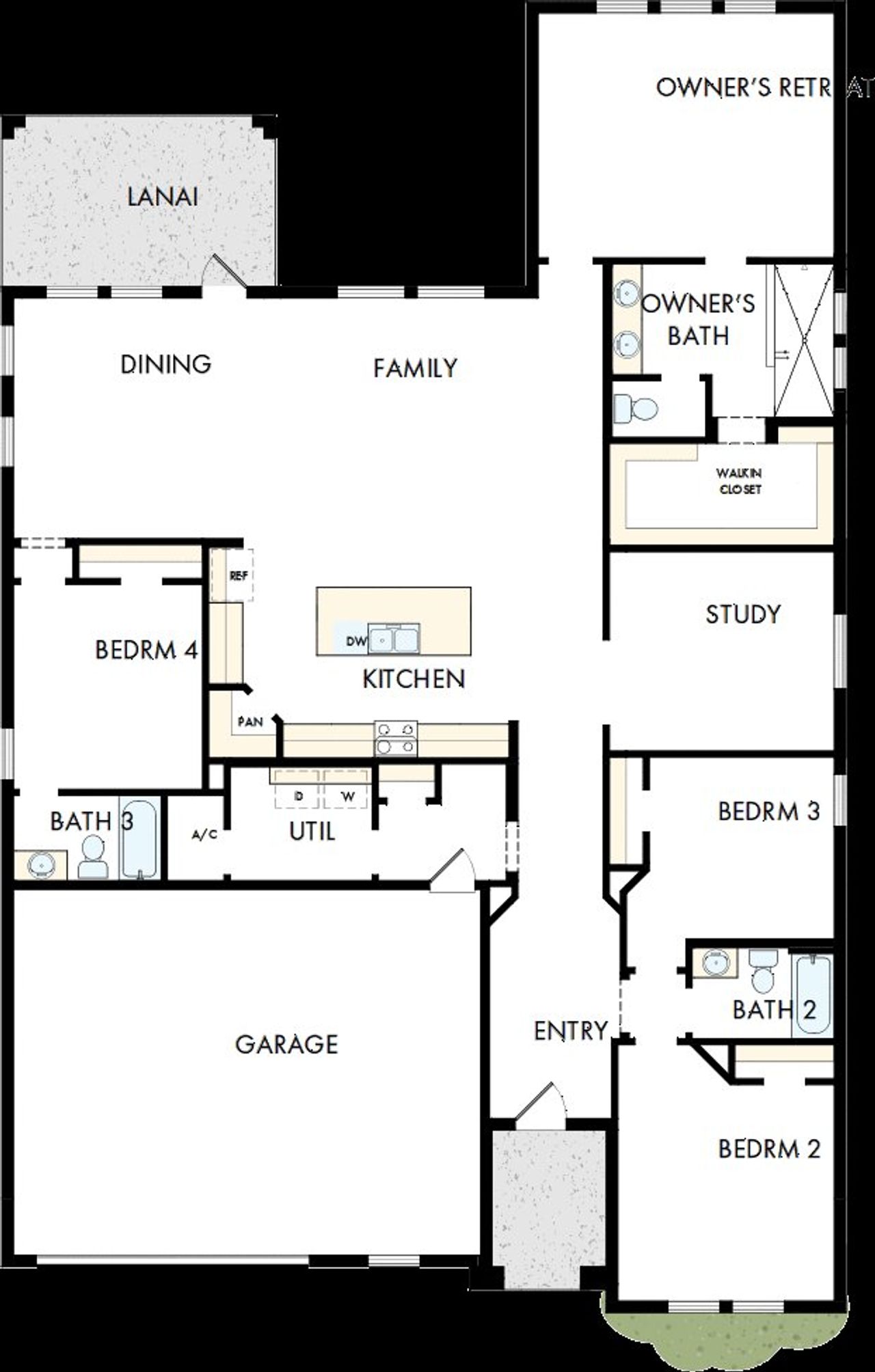 2D floor plan layout of this home in Southwind – Executive Series, Plant City, FL (Image 2).