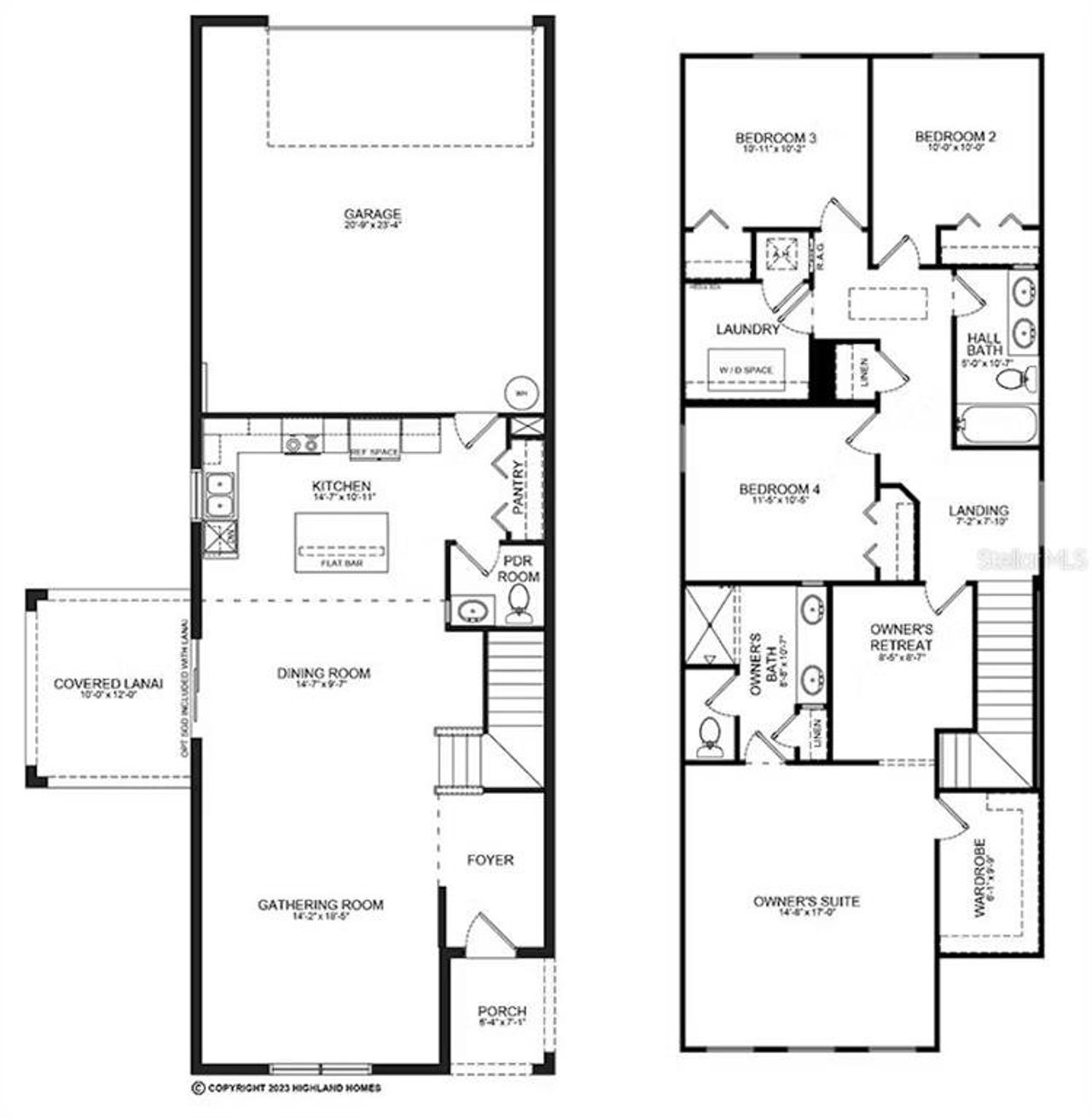 2D floor plan layout of this home in Bridge Pointe, St. Cloud, FL (Image 2). 2D floor plan layout of this home in Bridge Pointe, St. Cloud, FL (Image 2).