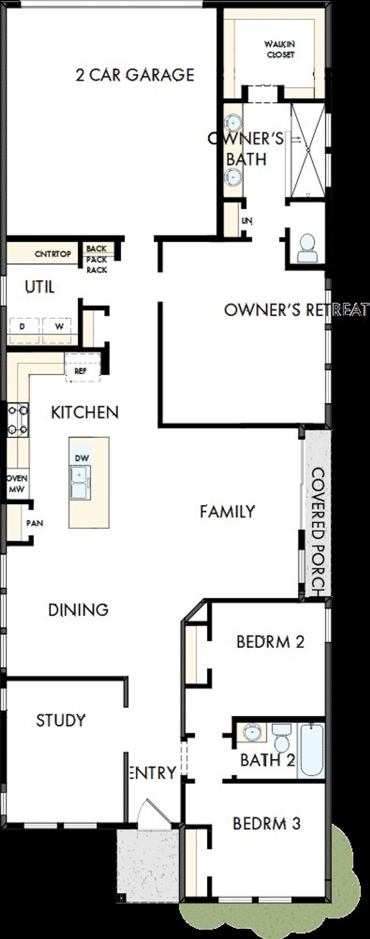 2D floor plan layout of this home in Goodland – Garden Series, Venus, TX (Image 2).