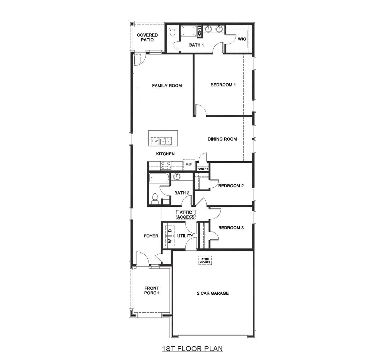 2D floor plan layout for the Orion by D.R. Horton in Winchester Crossing, Princeton, TX (Image 2). 2D floor plan layout for the Orion by D.R. Horton in Winchester Crossing, Princeton, TX (Image 2).