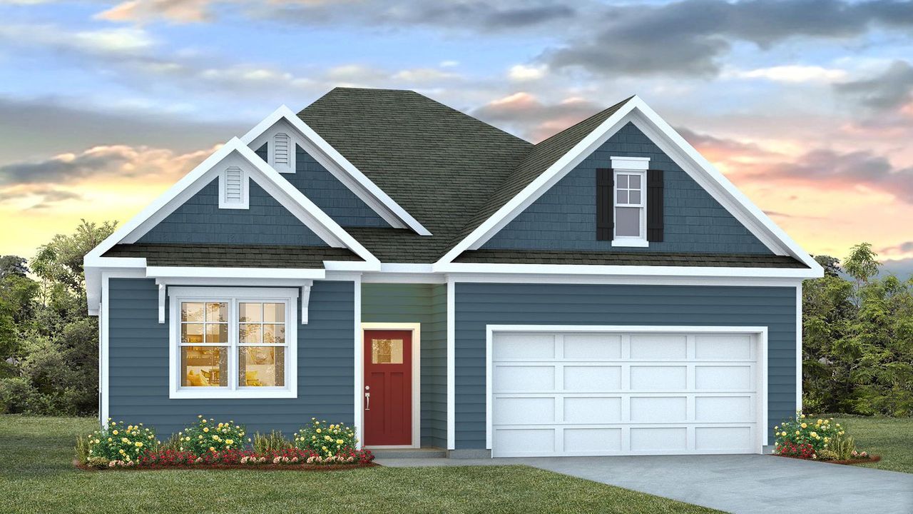 Representative exterior photo of a completed home built from the Claiborne by D.R. Horton in Magnolia Farms, Florence, SC (Image 2). Representative exterior photo of a completed home built from the Claiborne by D.R. Horton in Magnolia Farms, Florence, SC (Image 2).