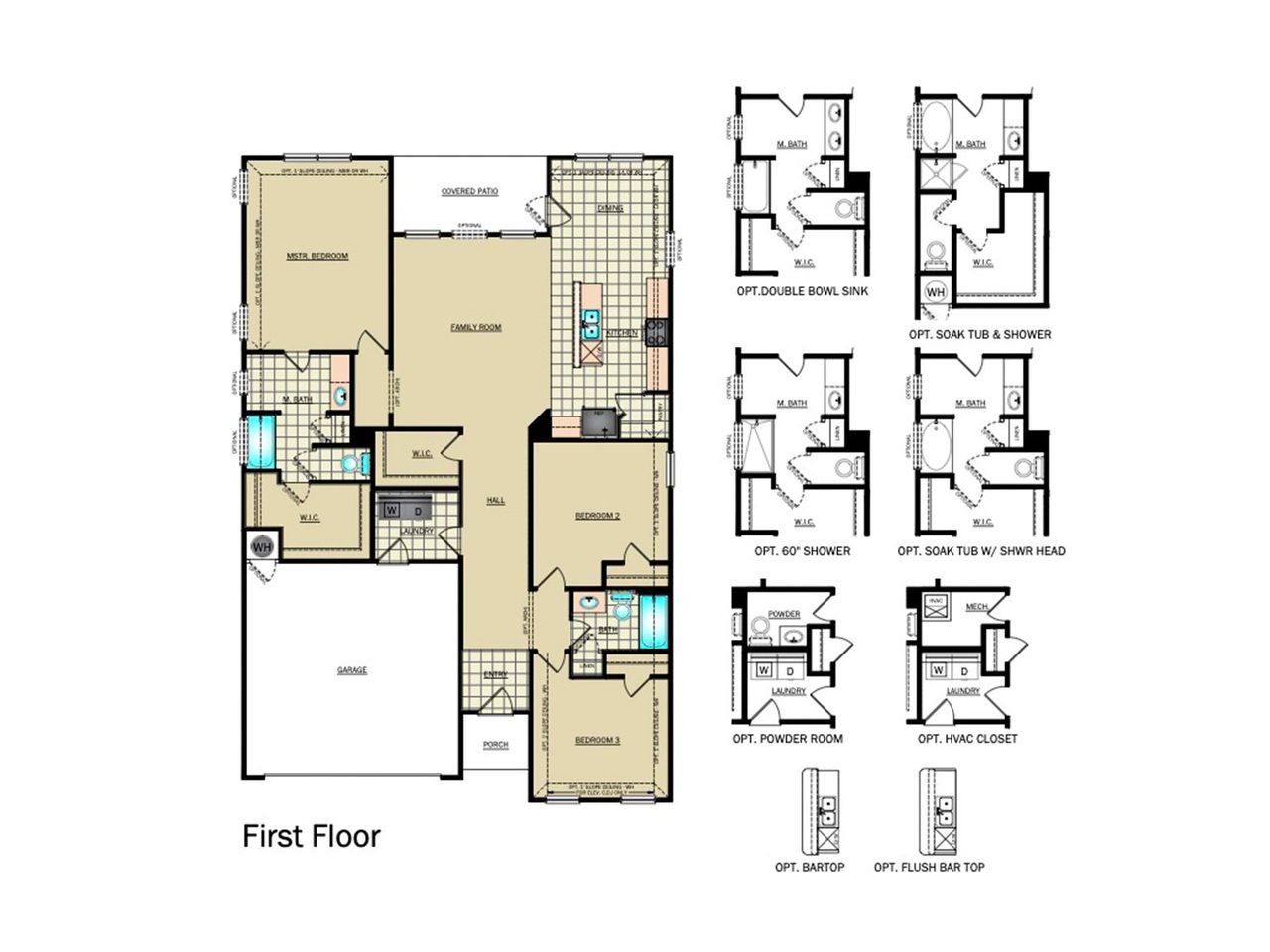 2D floor plan layout for the RC Glenwood by Lennar in Saddle Ridge, Lytle, TX (Image 2).