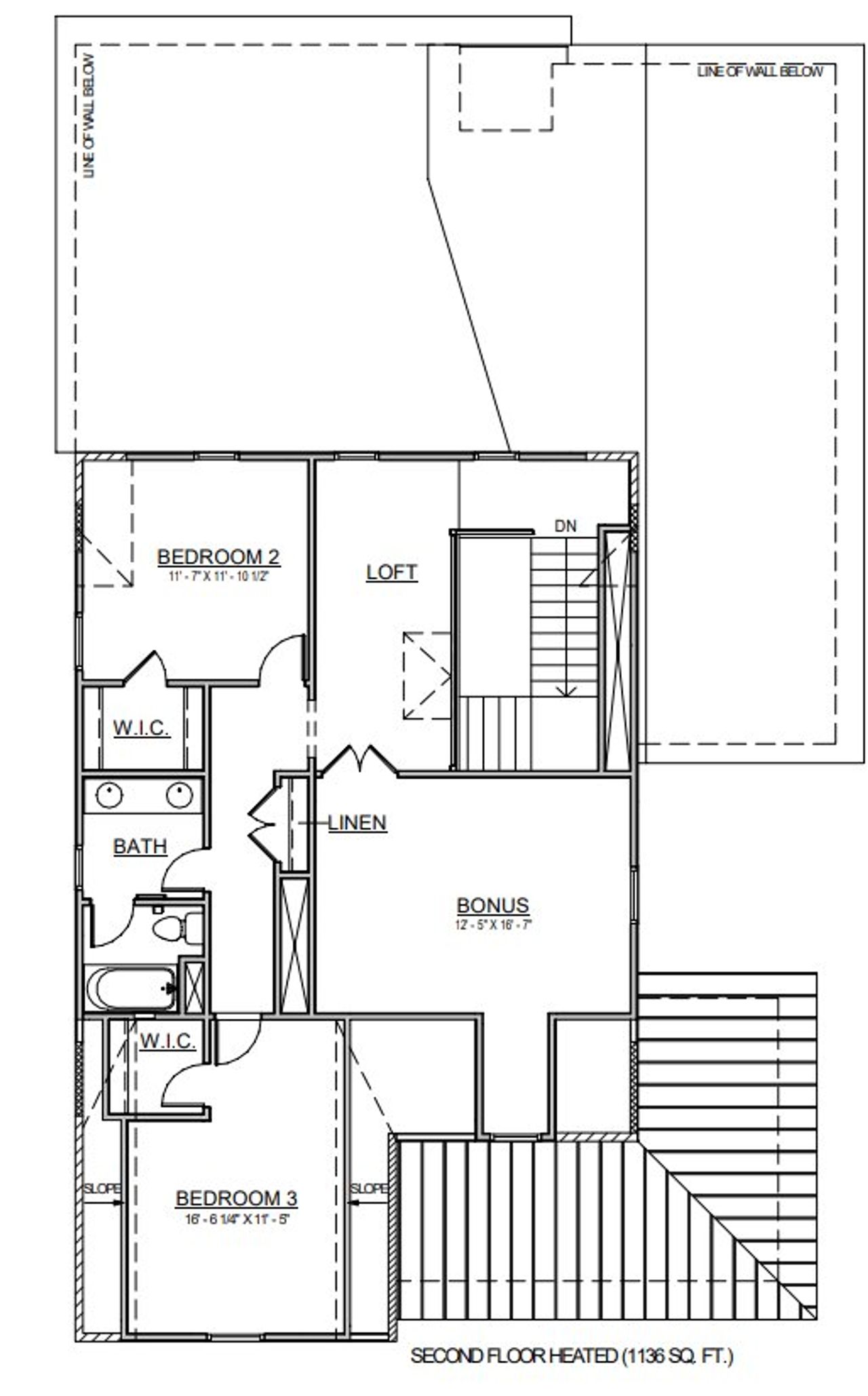 2D floor plan layout for the Tanner 2554L by Saussy Burbank in The River District, Charlotte, NC (Image 2).