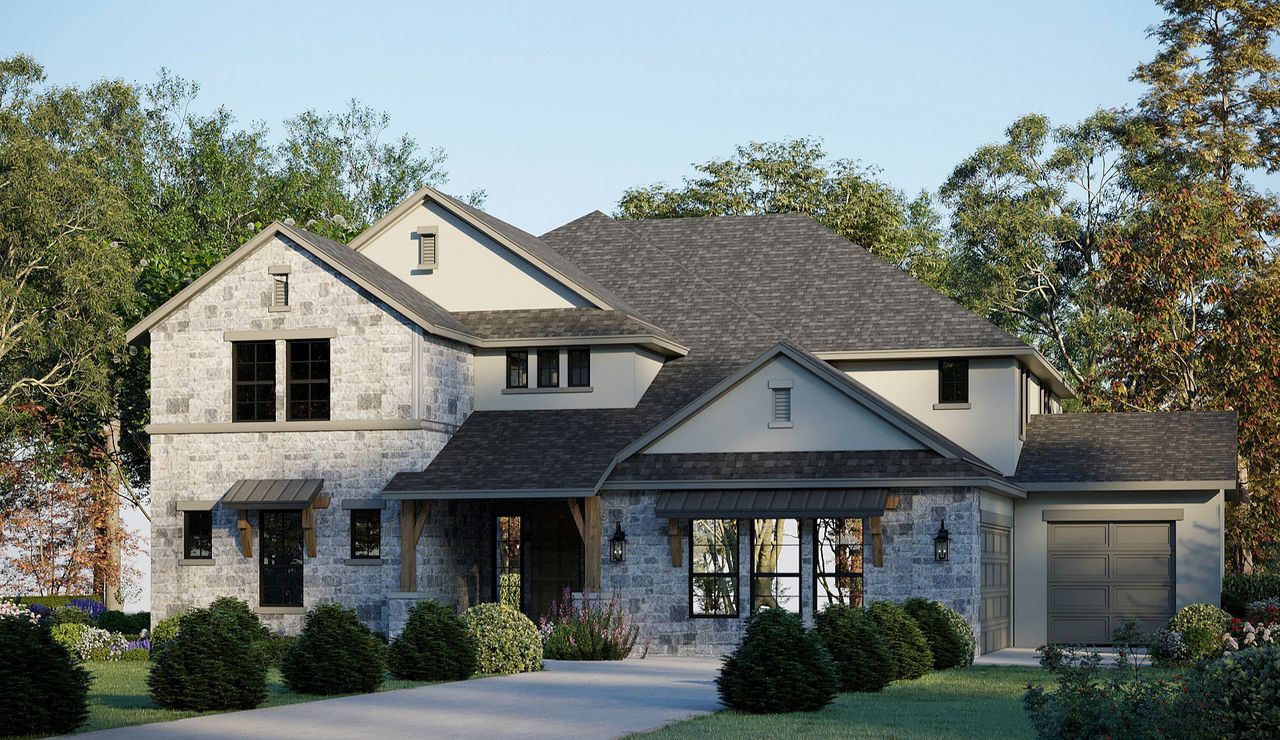 Representative exterior photo of a completed home built from the The Kennedy by GFO Home in Feathergrass, Florence, TX (Image 2). Representative exterior photo of a completed home built from the The Kennedy by GFO Home in Feathergrass, Florence, TX (Image 2).