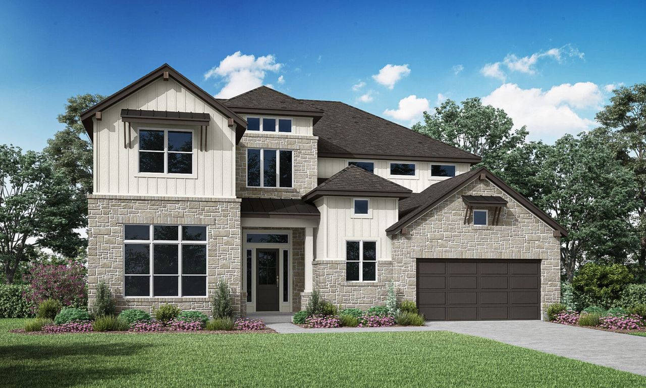 Rosedale Floor Plan Elevation B Fulshear Lakes 70s | Sitterle Homes