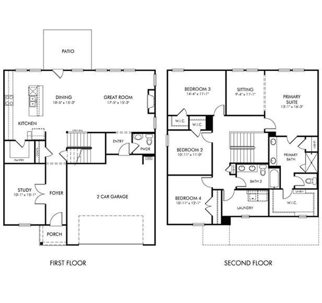 2D floor plan layout of this home in Ivey Township, Dallas, GA (Image 2).