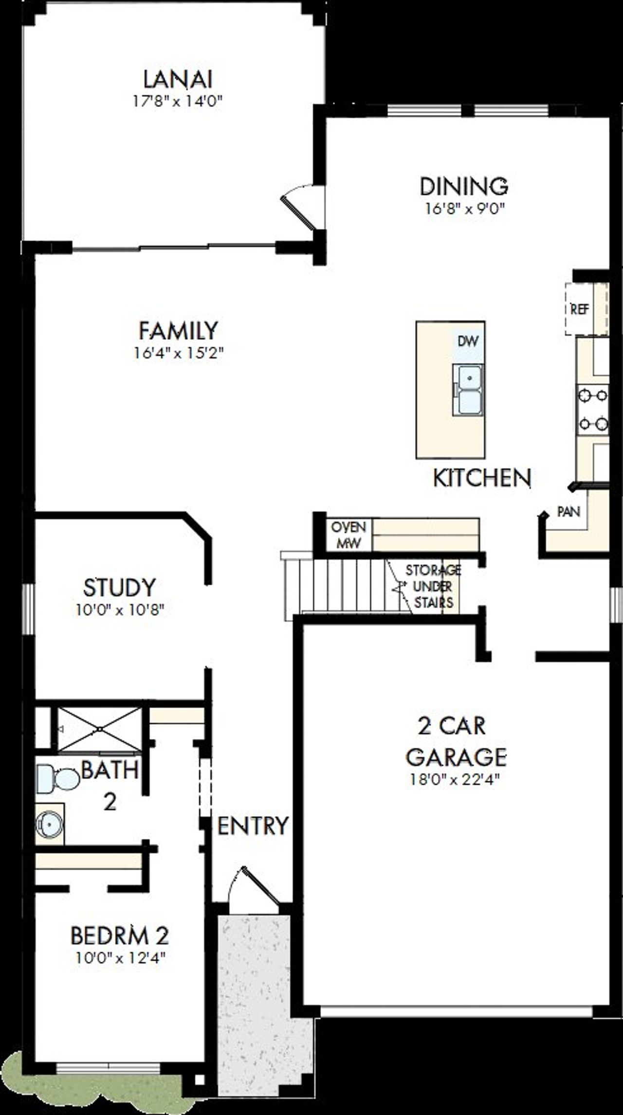 2D floor plan layout of this home in North River Ranch – Garden Series, Parrish, FL (Image 2). 2D floor plan layout of this home in North River Ranch – Garden Series, Parrish, FL (Image 2).