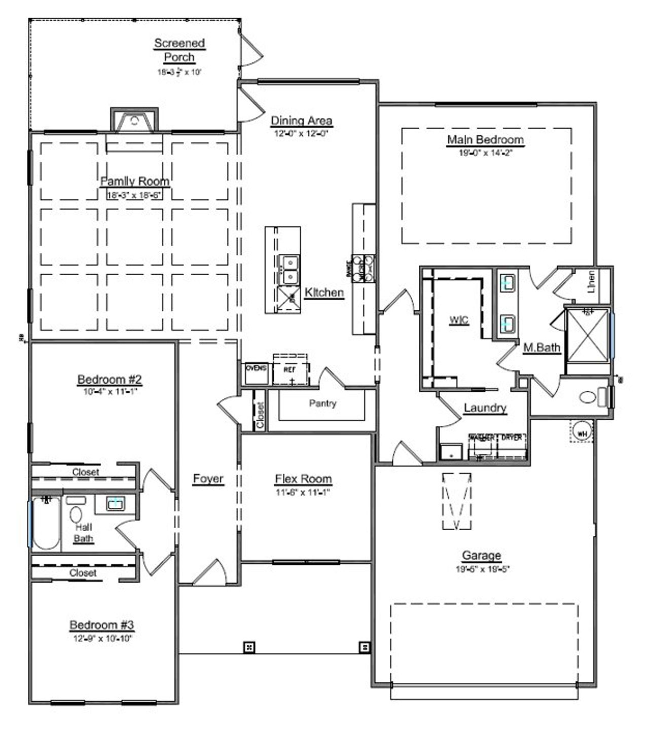 2D floor plan layout of this home in Brighton Park, Mount Pleasant, NC (Image 2). 2D floor plan layout of this home in Brighton Park, Mount Pleasant, NC (Image 2).