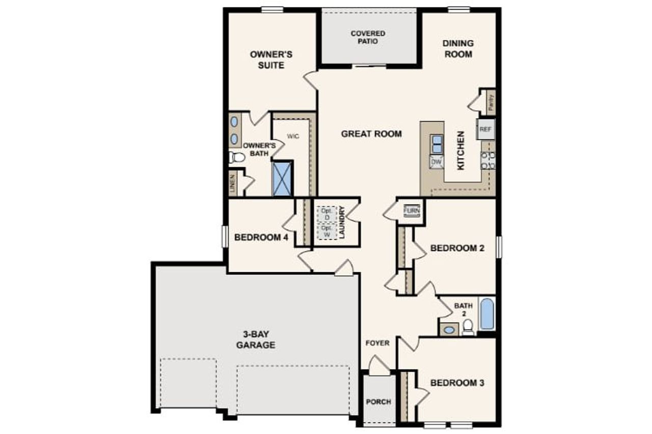 2D floor plan layout for the Biscayne by Century Complete in Belle Lago, Lake Wales, FL (Image 2).