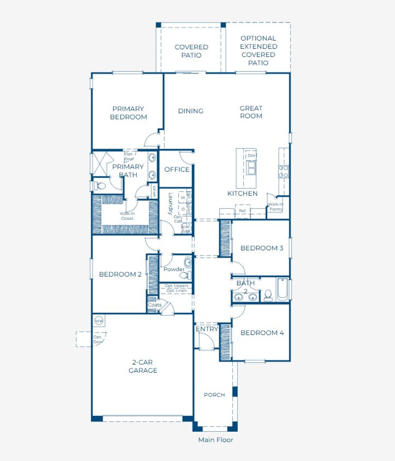 2D floor plan layout of this home in The Residences Collection at Frontera, Surprise, AZ (Image 2). 2D floor plan layout of this home in The Residences Collection at Frontera, Surprise, AZ (Image 2).