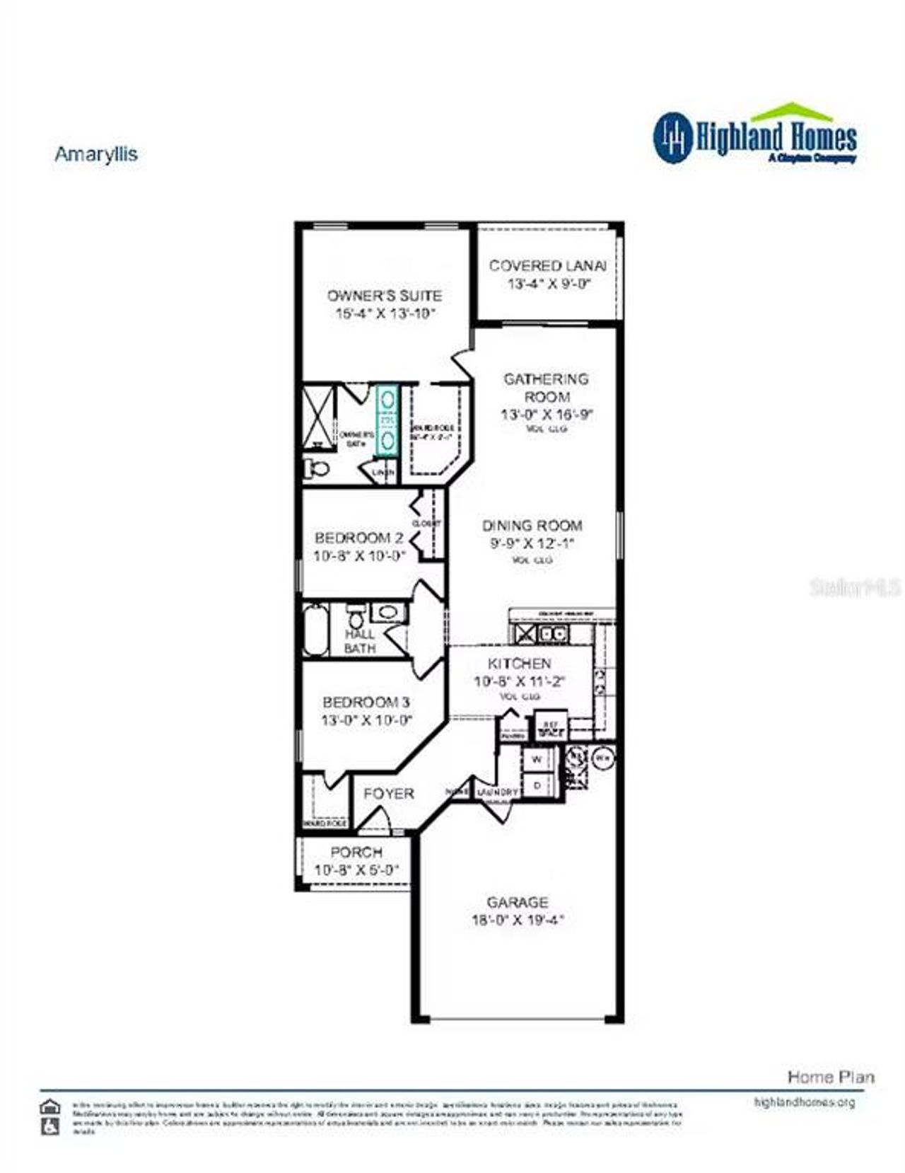 2D floor plan layout of this home in Harbor at Lake Henry - Single-Family Homes, Winter Haven, FL (Image 2).
