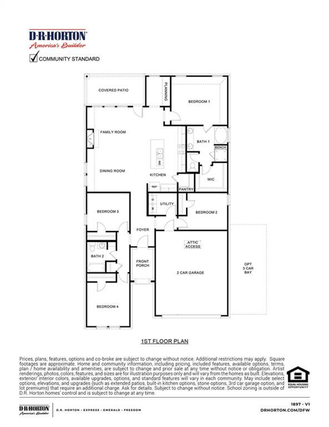 2D floor plan layout of this home in Lakewood Trails, Forney, TX (Image 2). 2D floor plan layout of this home in Lakewood Trails, Forney, TX (Image 2).