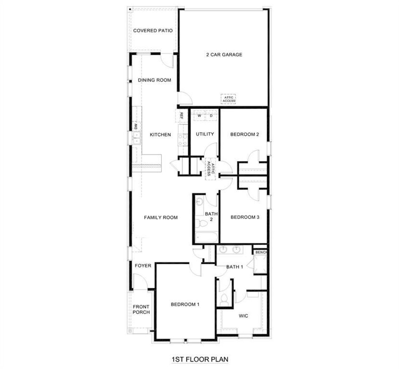 2D floor plan layout of this home in Magnolia at Legacy Hills, Celina, TX (Image 2).