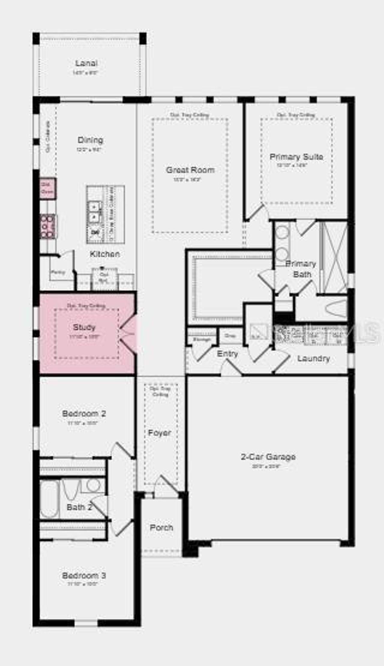 2D floor plan layout of this home in Ardisia Park, New Smyrna Beach, FL (Image 2).