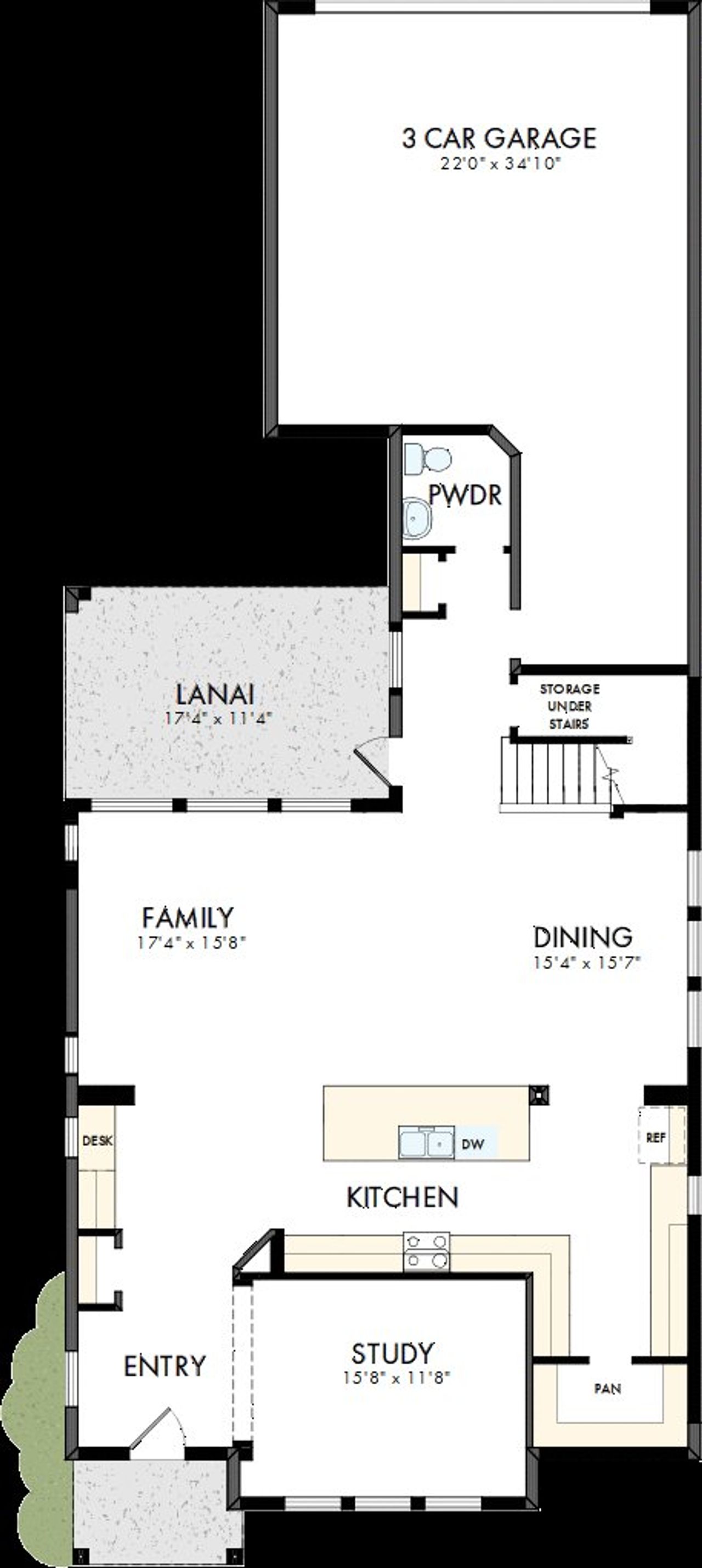 2D floor plan layout of this home in Reflections at Olympus – Legacy, Clermont, FL (Image 2).