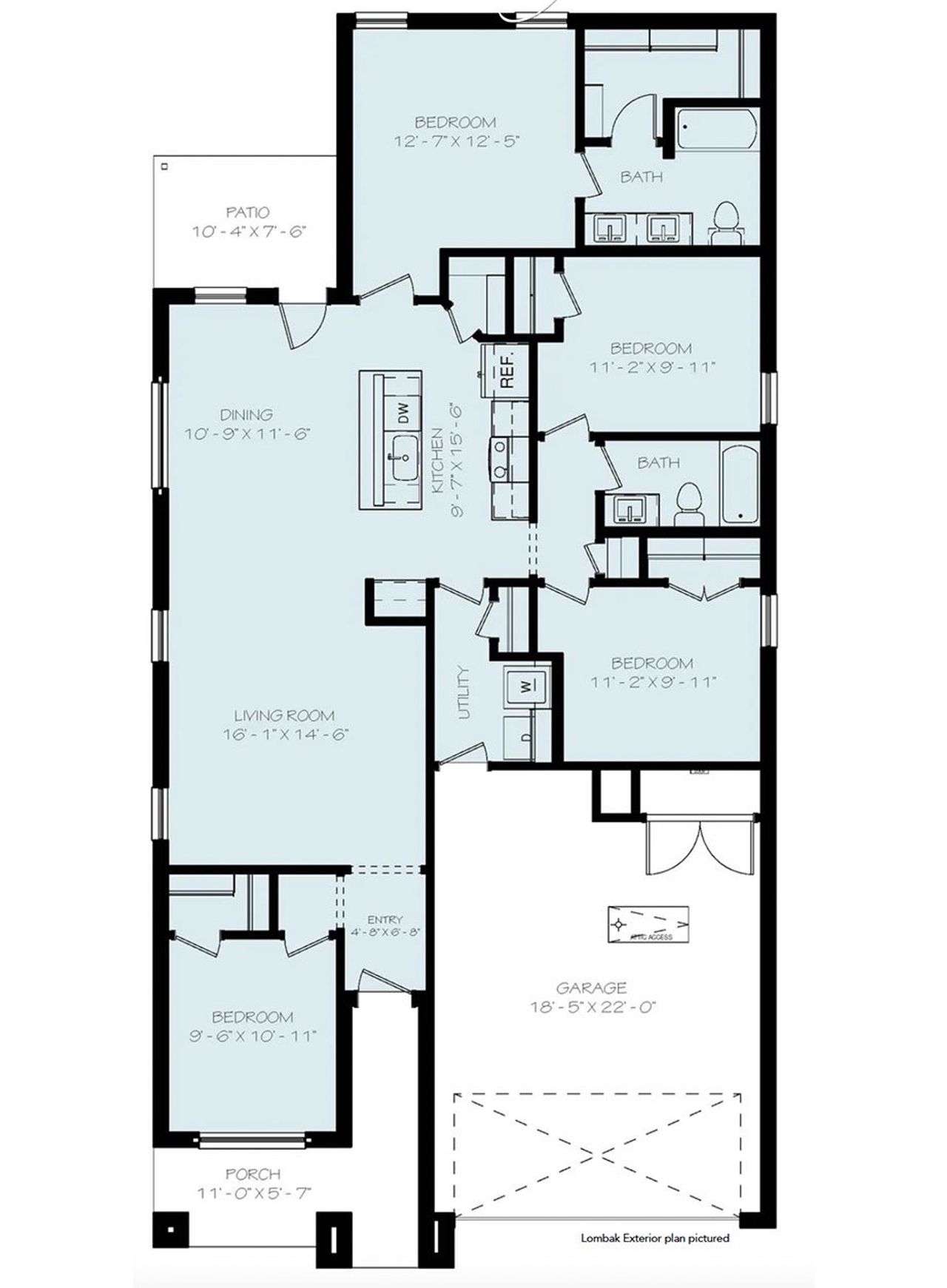 2D floor plan layout for the Lombak by Wyldewood Homes in The Preserve At Country Ridge, Sherman, TX (Image 2). 2D floor plan layout for the Lombak by Wyldewood Homes in The Preserve At Country Ridge, Sherman, TX (Image 2).