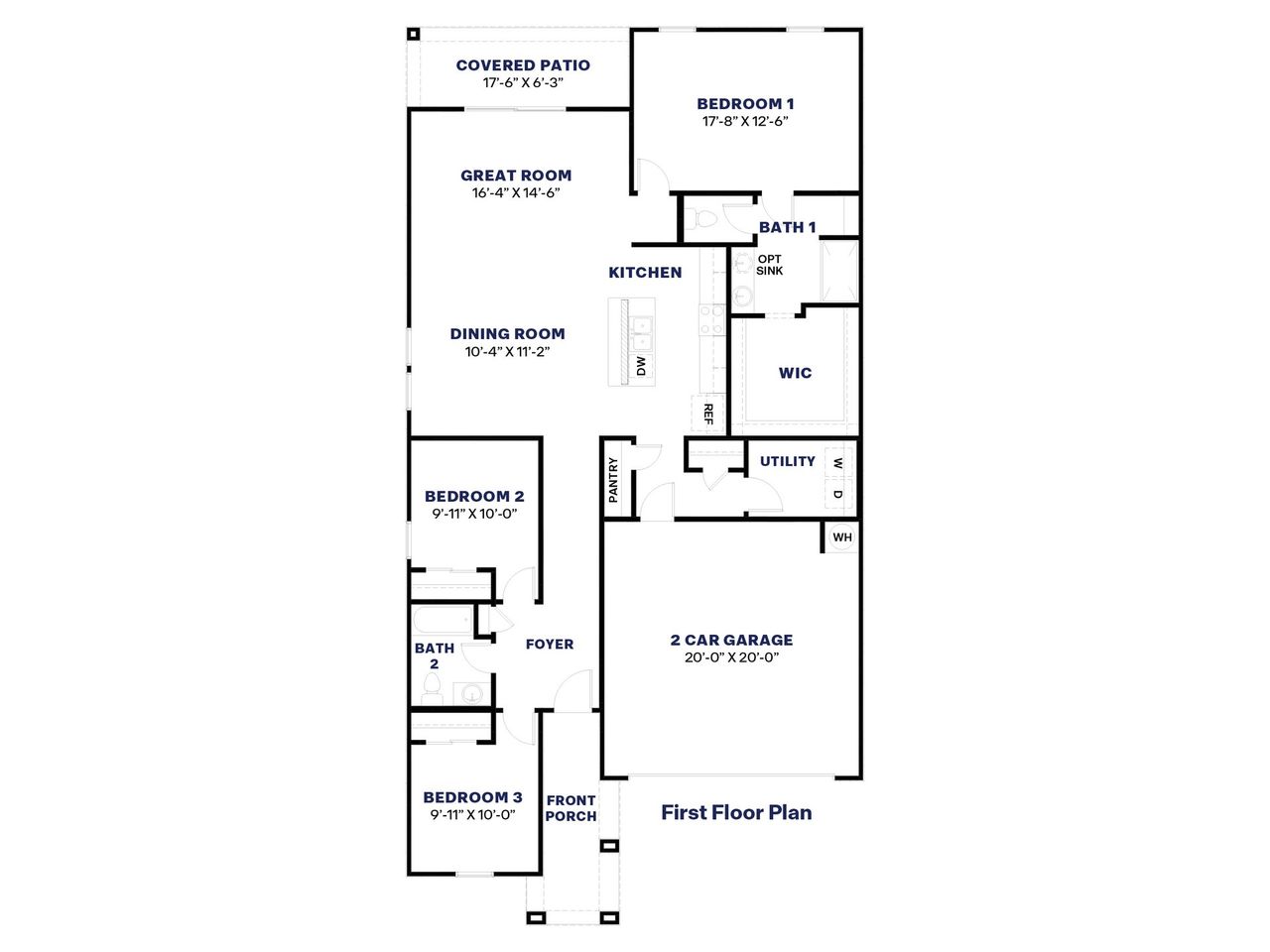 2D floor plan layout of this home in Remington, Buckeye, AZ (Image 2).