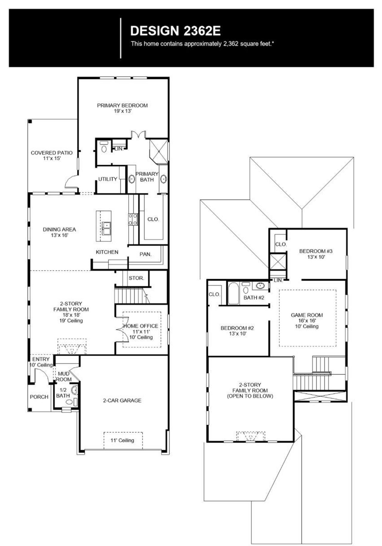 2D floor plan layout of this home in Easton Park, Austin, TX (Image 2).