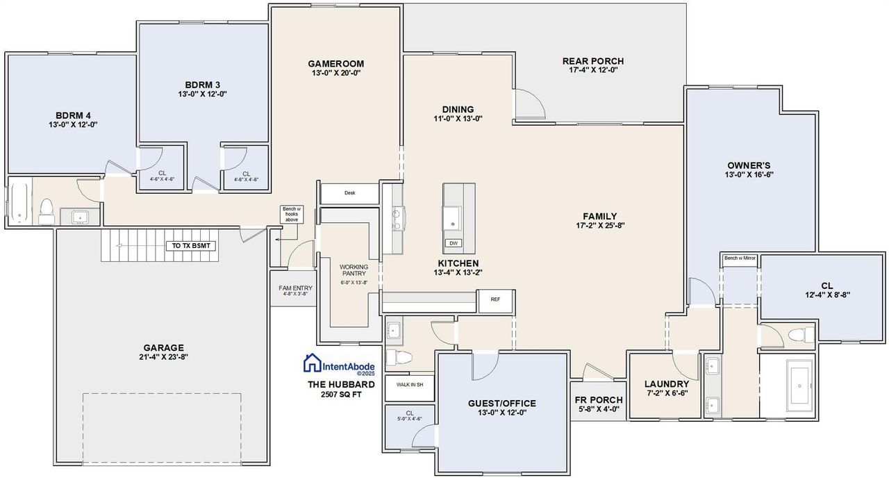 2D floor plan layout of this home in , Leander, TX (Image 2). 2D floor plan layout of this home in , Leander, TX (Image 2).
