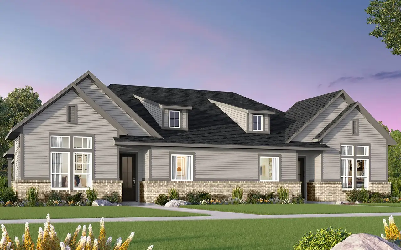 Representative exterior photo of a completed home built from the Lindale Side B by Brookfield Residential in Villas at Kissing Tree, San Marcos, TX (Image 2). Representative exterior photo of a completed home built from the Lindale Side B by Brookfield Residential in Villas at Kissing Tree, San Marcos, TX (Image 2).