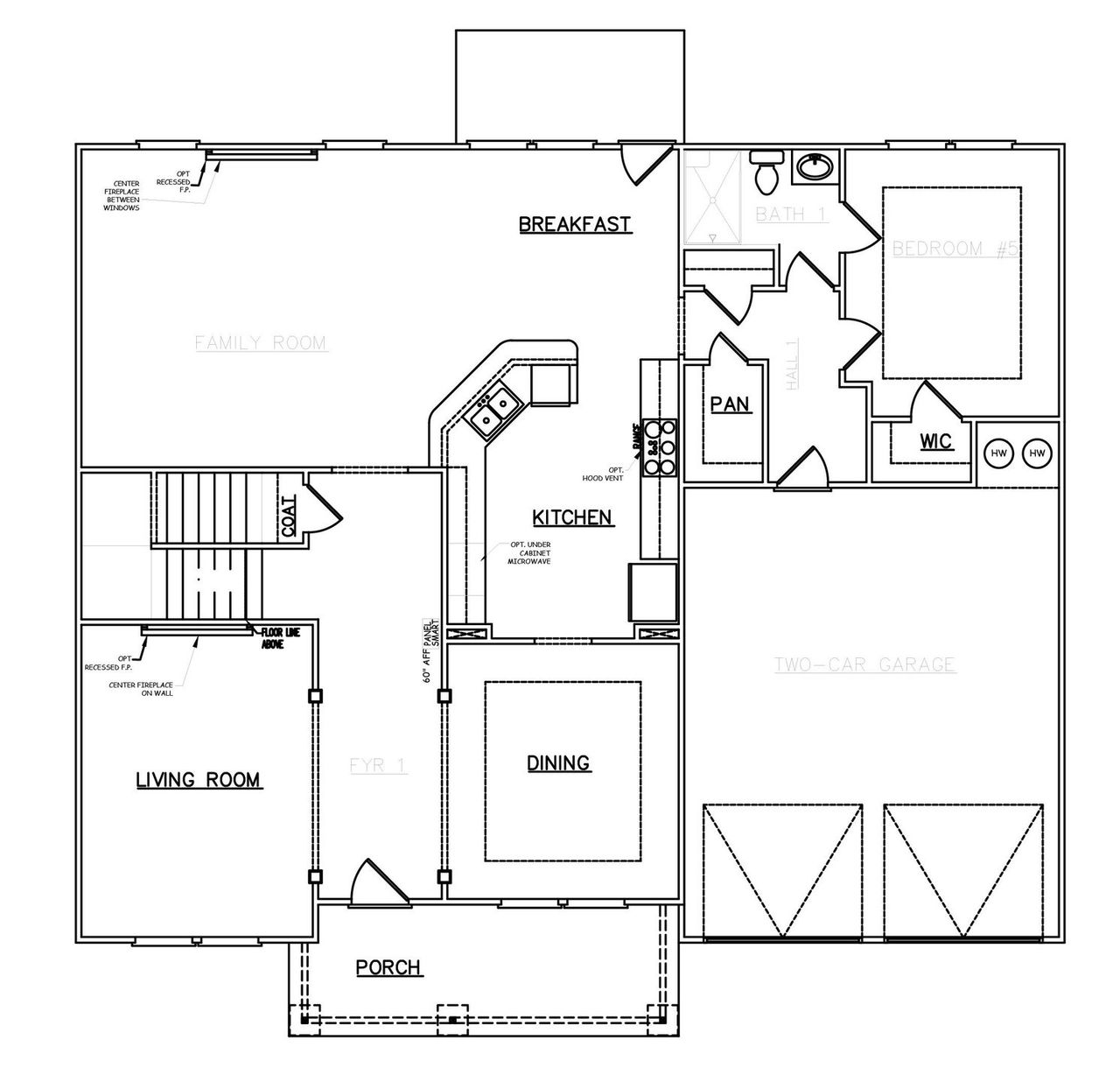 2D floor plan layout for the Chesapeake - 17252 by Dream Finders Homes in Reserve at Hickory Hills, McDonough, GA (Image 2).