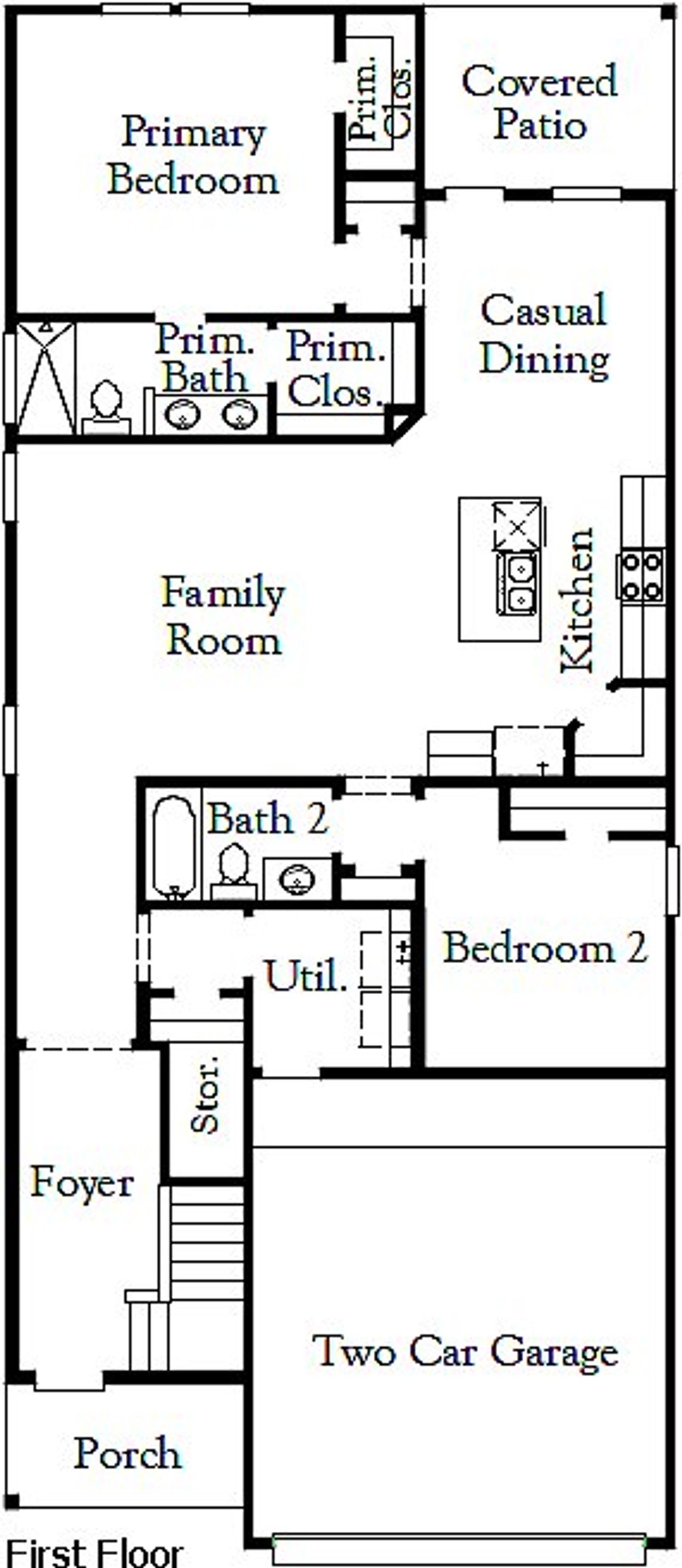 2D floor plan layout of this home in Garden Grove, San Antonio, TX (Image 2).
