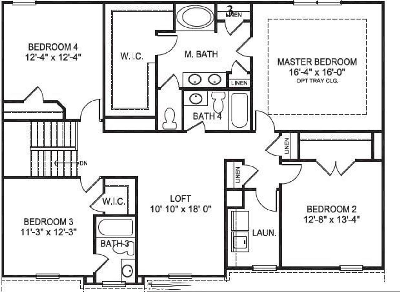 2D floor plan layout of this home in Thunder Ridge, Dawsonville, GA (Image 2).