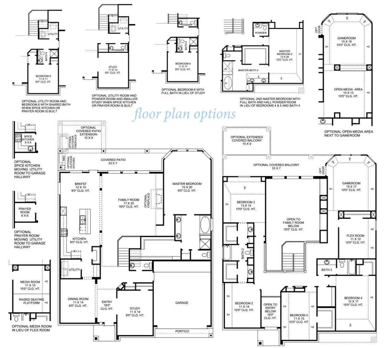2D floor plan layout for the Bandera 4303 by J. Patrick Homes in The George, Richmond, TX (Image 2).