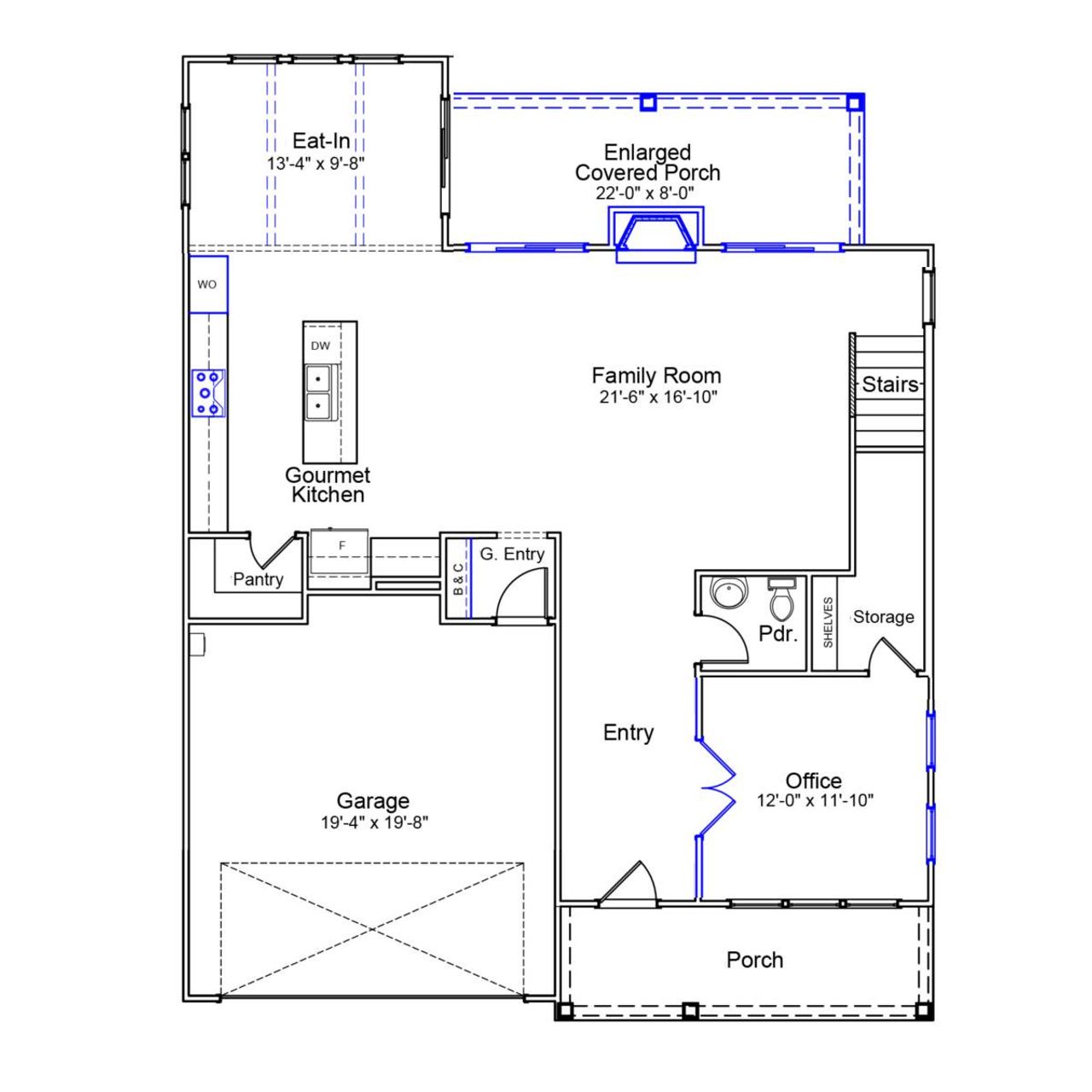 2D floor plan layout of this home in Meadow Valley, High Point, NC (Image 2).