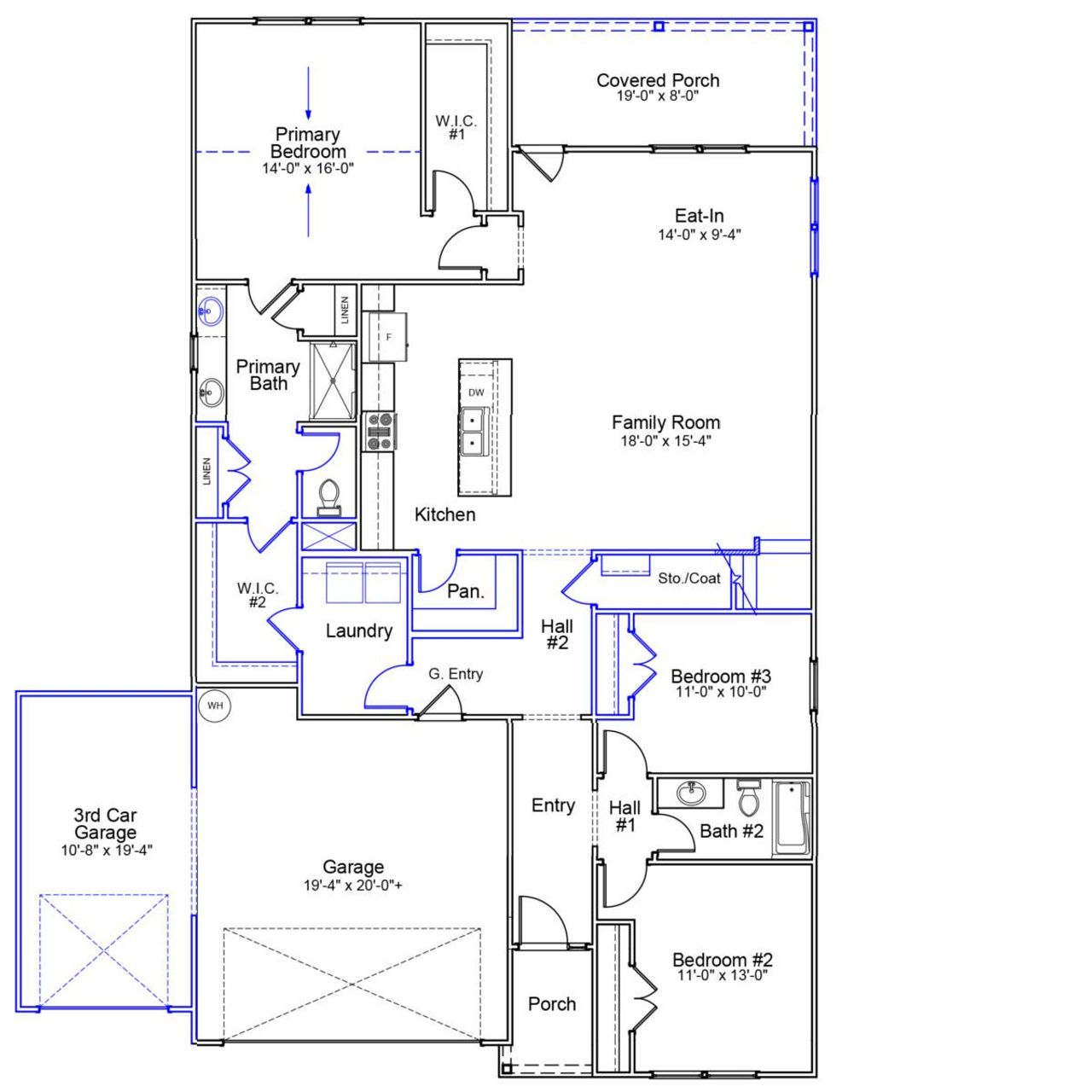 2D floor plan layout of this home in Burke Estates, Chesnee, SC (Image 2). 2D floor plan layout of this home in Burke Estates, Chesnee, SC (Image 2).