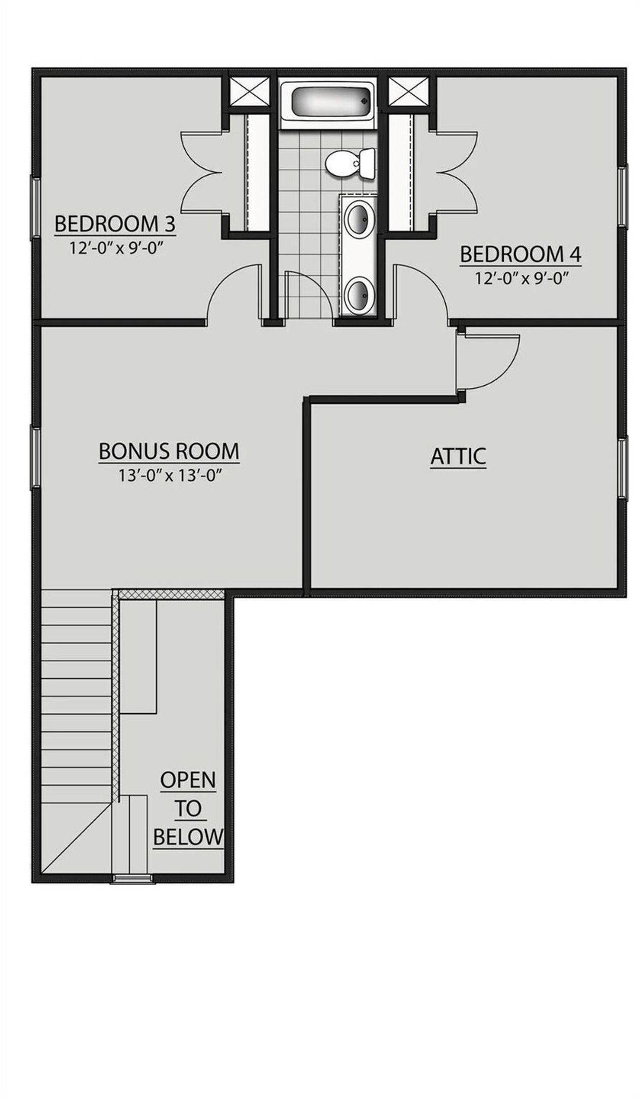 2D floor plan layout of this home in Two Step Farm, Montgomery, TX (Image 2).